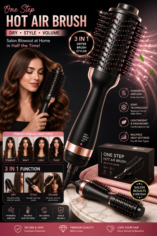 Elegance Royal – 3-in-1 Hot Air Styling Brush